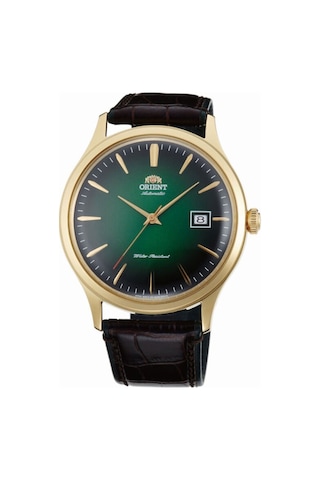 Orıent Tac08002f0 Kurmalı Otomatik Deri Kahverengi Yeşil Kadran Kristal Mineral 42 Mm Erkek Kol Saat Metalik