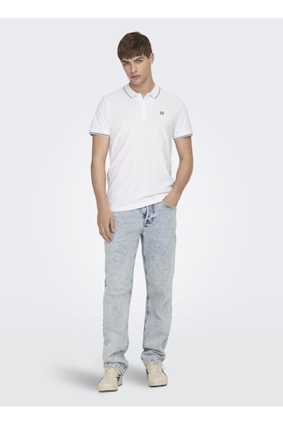 Only & Sons Erkek Beyaz Onsfletcher Life Slim Ss Polo Tişört - 22024827