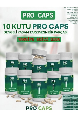 Procaps 10 Kutu X 15 Kapsül Takviye Edici Gıda Pro Caps Detox Için Çay Hediyesiyle Procaps 10 Kutu X 15 Kapsül Takviye Edici Gıda Pro Caps Detox Için Çay Hediyesiyle