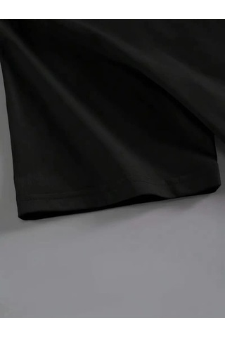 Freedom Storee Kadın Brooklyn Baskılı Tişört Kısa Kol Bisiklet Yaka Oversize T-shirt - Siyah Çok Renkli