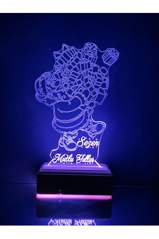 Kişiye Özel Hediye 3D Yeni Yıl Noel Baba Masaüstü Led Lamba