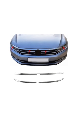 Vw Passat B8 Krom Far + Ön Kaput Çıtası P.çelik 2014-2019 Arası