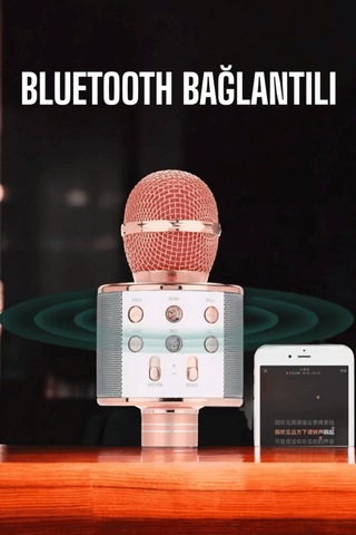 Kablosuz Bluetooth Karaoke Mikrofon Usb Ve Aux Girişli, Yüksek Ses Kalitesi - Uczkaraokemikrofon2