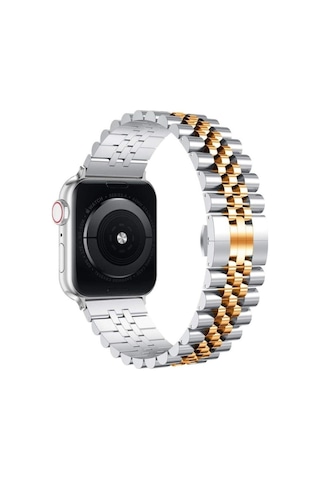 For Apple Watch Uyumlu 7 6 Se 5 4 3 2 1 - 38 / 40 / 41 Mm Metal Kordon Rolex Style Kayış Jubilee Bilezik