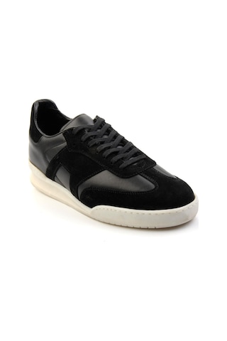 Siyah Hakiki Deri Erkek Sneaker E01442500102 Siyah