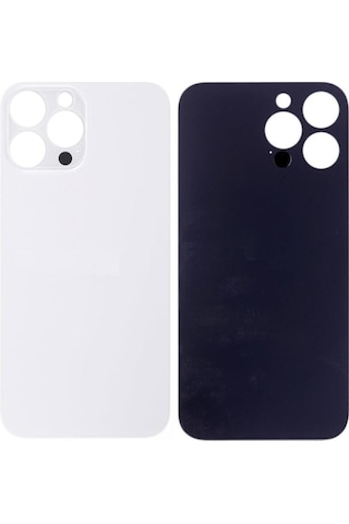 Apple Uyumlu iPhone 13 Pro Max Arka Pil Batarya Kapağı - Lens Hariç Silver