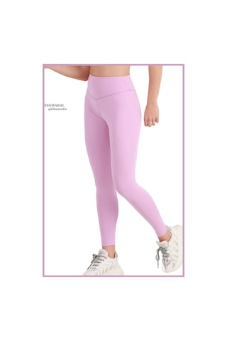 Missmaral Kadın Llla Yüksek Bel Toparlayıcı Tayt Tam Boy Dalgıç Örme Kumaş Casual & Comfort 102101 Lila