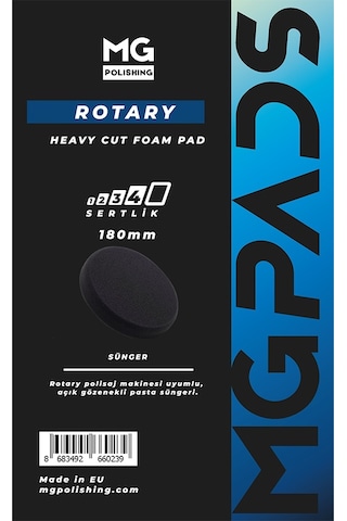 Mg Pads Rotary Ağır Kesim Kalın Pasta Süngeri Gri - 180 Mm