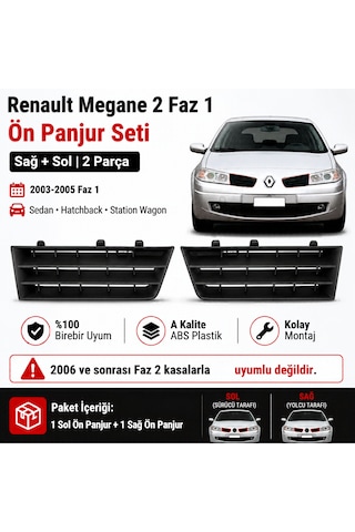 Renault Megane 2 2003-2005 / Faz 1 Ön Panjur Seti - Sağ + Sol 2 Parça 1 Takım
