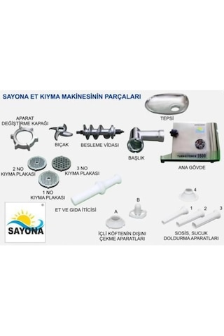 Sayona 1800 Watt Et Kıyma Makinesi