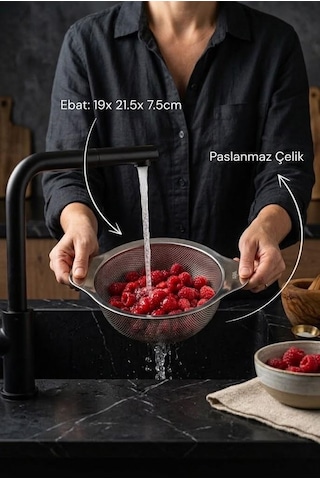 Bambum Nesta - Çelik Süzgeç 19 Cm Paslanmaz Çelik