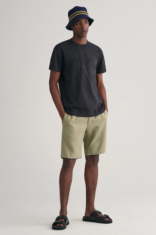 Gant Erkek Relaxed Fit Keten Şort - Yeşil Gri
