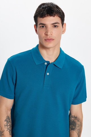 Tudors Erkek Slim Fit Dar Kesim %100 Pamuk Mavi Polo Yaka Tişört-32761 Mavi