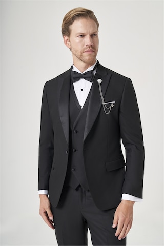 İmza Siyah 6 Drop Slim Fit Esnek Yelekli Damatlık 1001260393