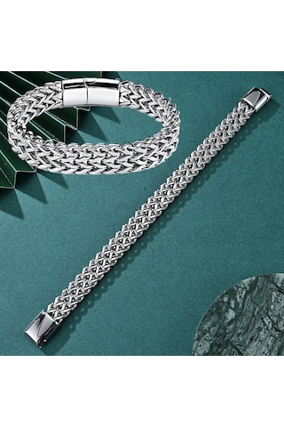 Yystore Erkek Titanyum Çelik Bileklik Ctys-4985 Moda Aksesuarları 21cm