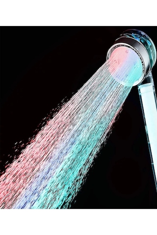 Kustar Rgb Led Işıklı Filtreli Tasarruflu Duş Başlığı Isıya Göre Renk Değiştiren Başlık Diğer