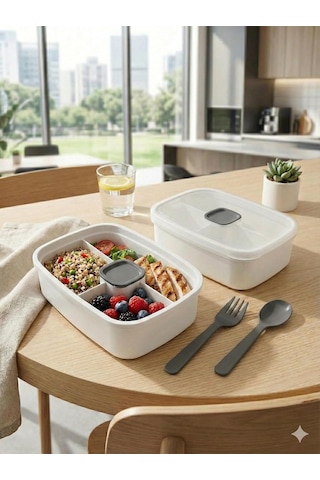 Lexroo Sızdırmaz Lunch Box 3 Bölmeli Yemek Kabı Öğle Yemeği Kutusu Saklama Kabı Bpa İçermez Çok Renkli
