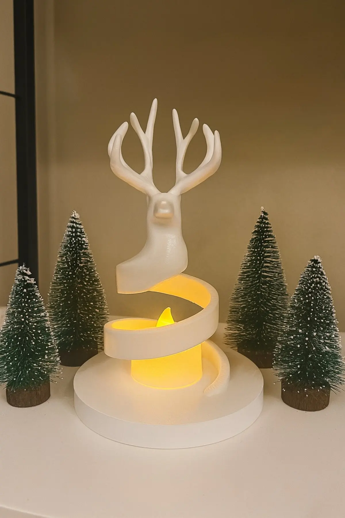 Printlab3d-spiral Geyik Mumluk Beyaz