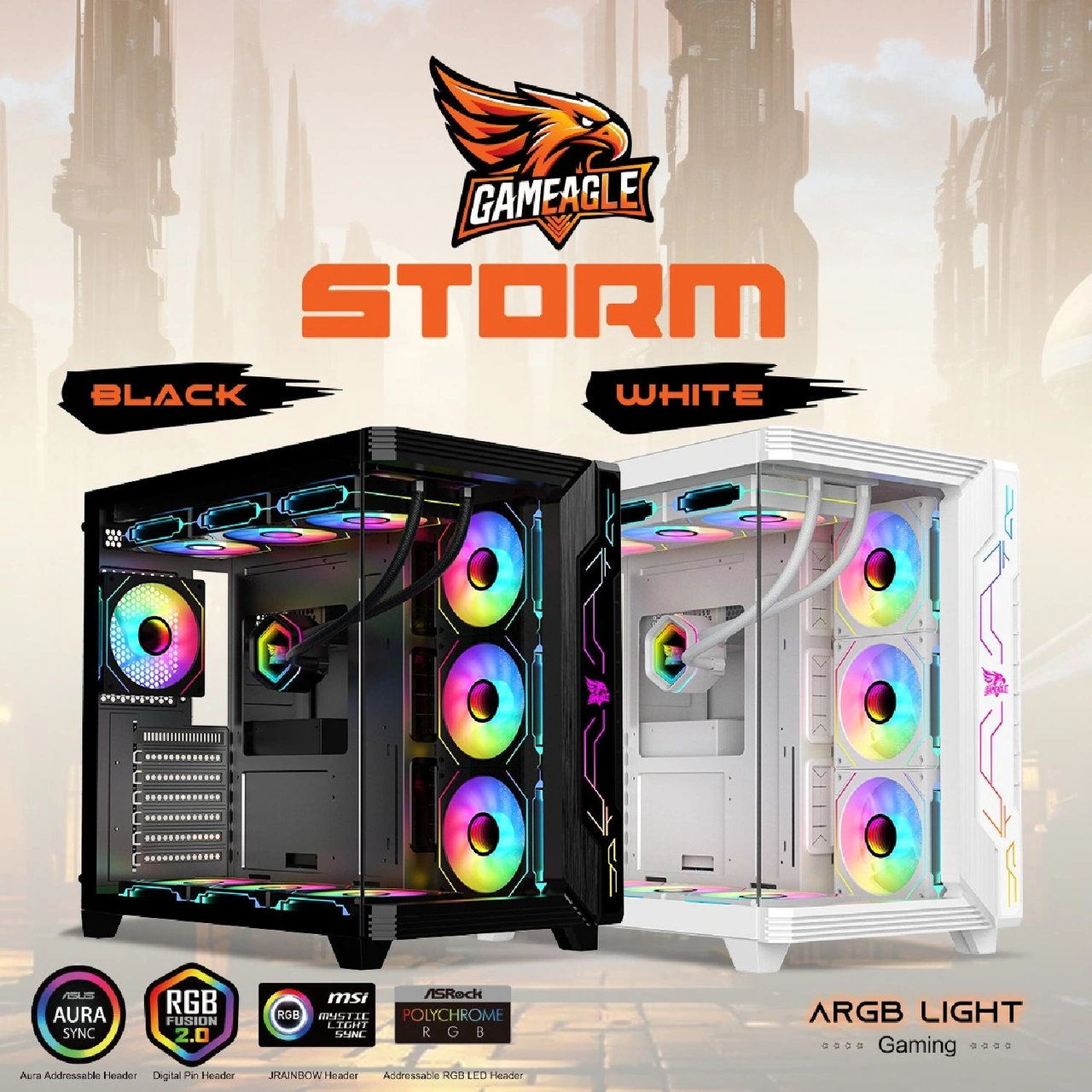 Gameagle Storm Bilgisayar Kasası / 850w +80 Power / 360 Sıvı Soğutma Siyah