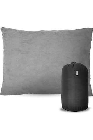 Haegs Kamp Yastığı, Seyahat Yastığı, Silikon Elyaf Dolgulu Hafif Küçük Yastık, Orta Sertlikte, Nefes Alabilir Kılıf, Kamp, Uçak Ve Araba İçin İdeal 30x45cm Gri