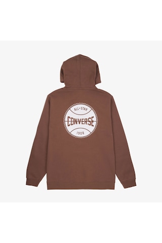 Converse Classic Erkek Grafik Baskılı Kahverengi Hoodie