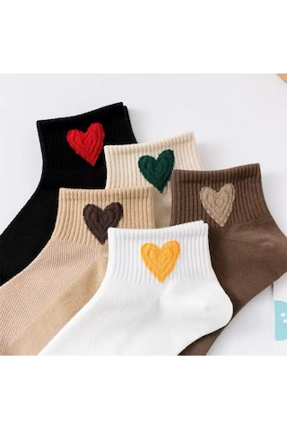 Kalpli Patik Bilek Çorap Seti 5'li Çok Renkli