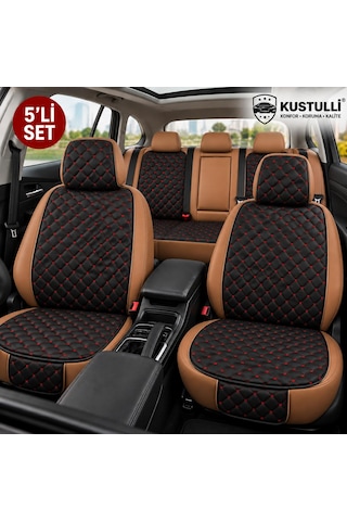 5'li Pilot Kapitone Terletmeyen Oto Koltuk Minder Cepli Model Kırmızı 1