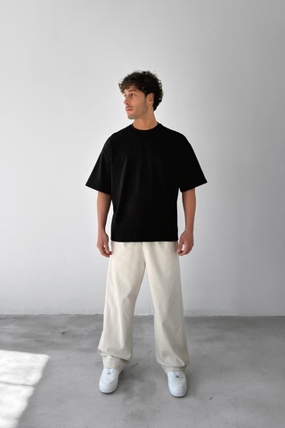 Flaw Atelıer Basic Boxy Fit Siyah Tişört-29575