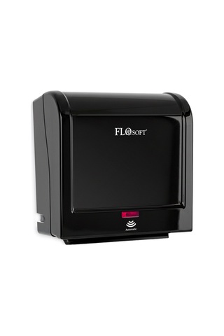 Flosoft F398 Diva Sensörlü Kağıt Havlu Makinesi, Fotoselli Otomatik Havlu Verici 21 Cm Siyah