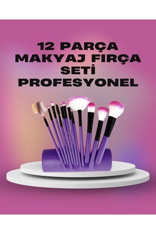12 Parça Yumuşak Kıllı Makyaj Fırçası Seti Yüz Ve Göz Makyajına Uygun Profesyonel Kullanım 96673622