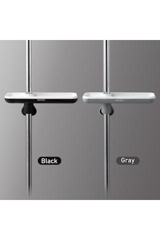 Lemestar Abssu Duşu Rafı, 360 Derece Döner, Su Akıtma Delikleri, Delme Yok Kurulum, 16-27mm Borular İçin, Çift Katlı Mutfak/banyo Aletleri Tutucu Gri