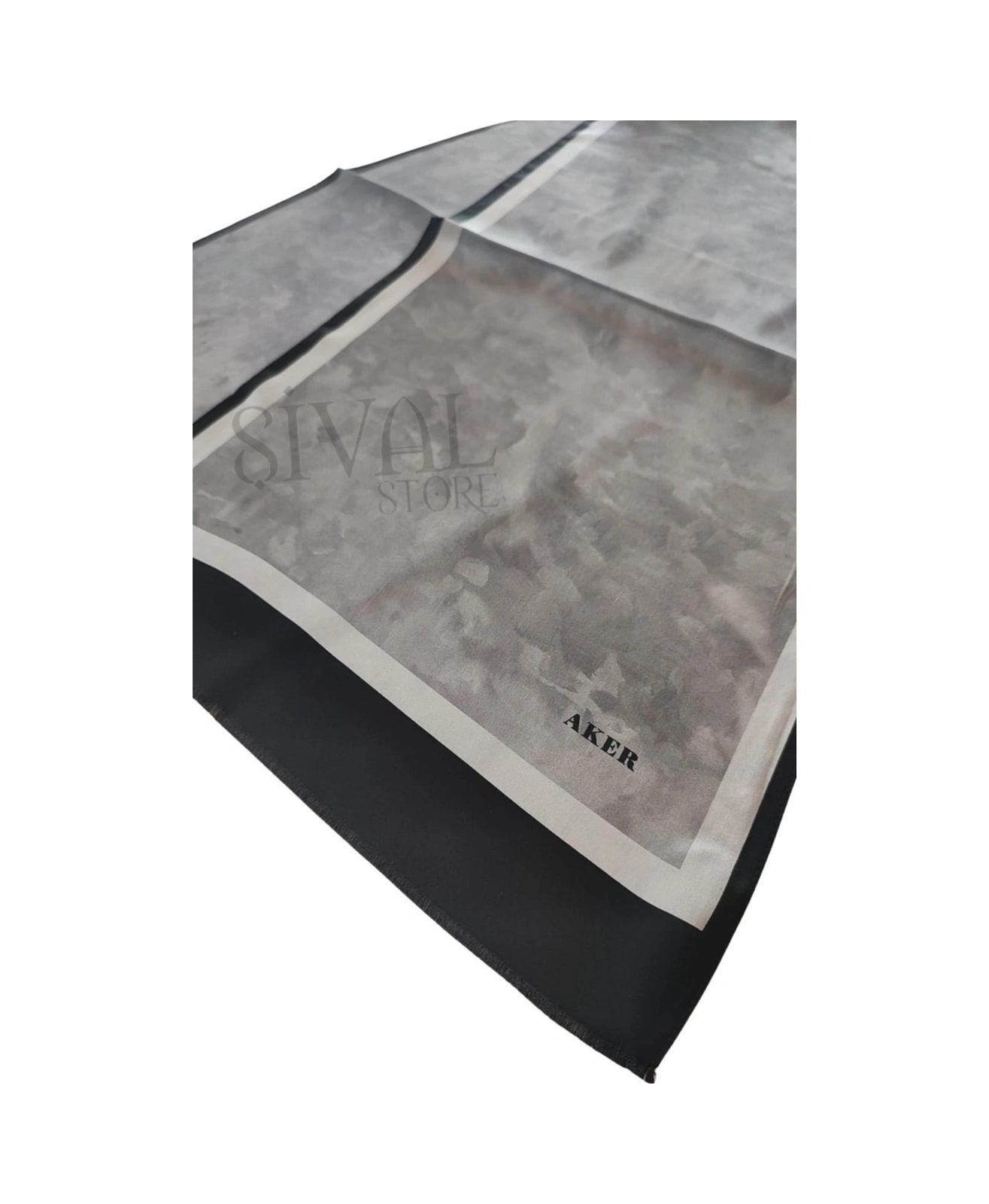 Gri Aker İpek Jakar Fular 311 Gri