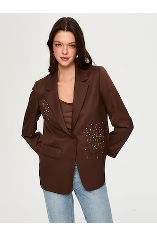 Taş Süslemeli Blazer Ceket S26ckt028 Us26ckt02830 Kahve