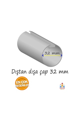 Mekanizmalı Zebra Perde Makarası - Stor Perdeler İçin Yüksek Kaliteli Standart Kasa 32mm 2'li Pake Bej
