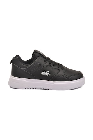 Slazenger Siyah Beyaz Bağcıklı Cilt Hafif Esnek Unisex Spor Ayakkabı Energy G Siyah - Beyaz