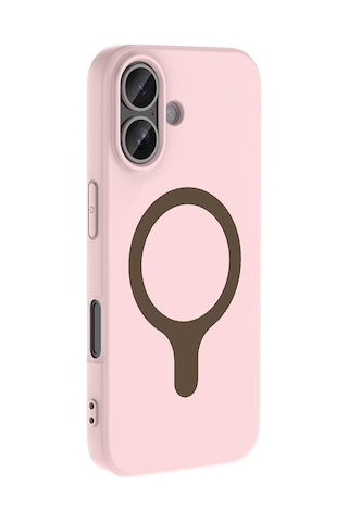 iPhone Uyumlu 16 Kılıf M-safe Şarj Özellikli Mbfx Aris Silikon Kapak - Açık Pembe Çok Renkli