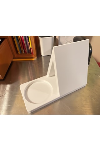 Kitap Standı Ve Fincan Altlığı Masaüstü Düzenleyici Okuma Keyfi Organizeri Beyaz