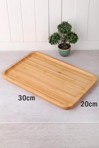 Bambu Lüx Dikdörtgen Büyük Servis-sunum Tabağı 30x20x1,8cm Çok Renkli
