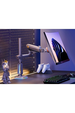 North Bayou G80 F7-gaming, 2-20 Kg Uyumlu, 27ınch-60ınch Aralığında Büyük Ekranlar Için Rgb Aydınlatmalı Profesyonel Ergonomik Oyuncu Monitör Standı Ve Iş Monitör Standı