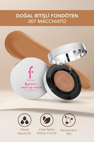 Flormar K-Spirit Cover Up Yüksek Kapatıcı & Uzun Süre Kalıcı Doğal Bitişli Fondöten 007 Macchiato