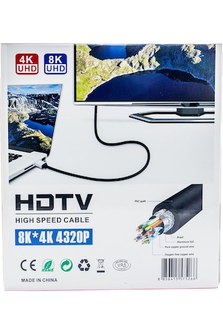 5m Hdmı Kablosu 4k 60hz, 8k Destekli Altın Kaplama Konektör Dayanıklı Pvc Kaplama