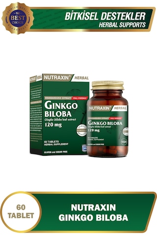 Nutraxin Ginkgo Biloba 120 Mg 60 Kapsül