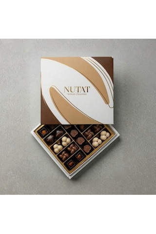Nutat 300g Spesiyal Hediye Çikolatası - Leblebi Dolgulu & Karışık Aroma Gurme Seçkiseçki/kahverengi Pastel