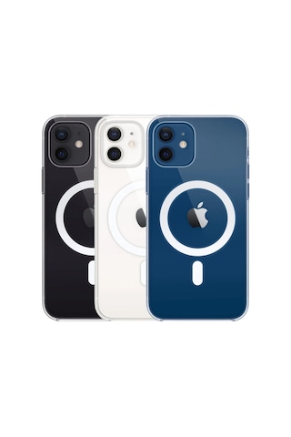 Iphone 12 Mini Uyumlu Kılıf Magsafe Wireless Şarj Destekli Şeffaf K Magnetic Crystal Case R11497: