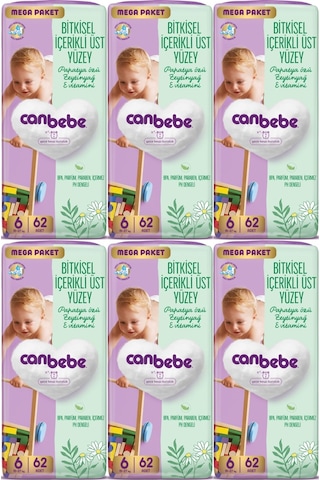 Canbebe Bebek Bezi Beden:6 15-27kg Exstra Large 372 Adet Mega 6 Numara
