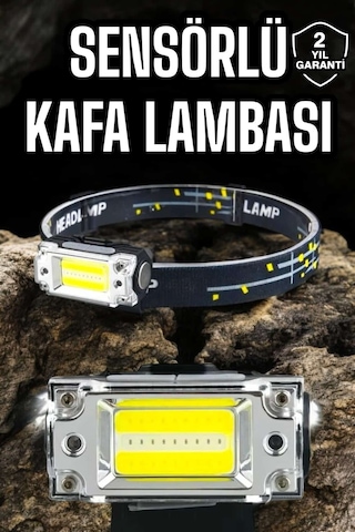 Kafa Lambası Led Fener Pratik Taşınabilir Ayarlanabilir Usb Şarjlı Siyah