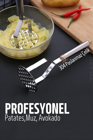 Zhlhome Patates Ezici 304 Paslanmaz Çelik Havuç Muz Avokado Ezici