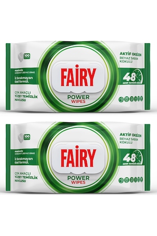 Fairy Yüzey Temizlik Havlusu 100 Lü Beyaz Sabun Kokulu X 2 Adet Beyaz