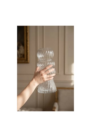 Acar Aura Boğum Cam Vazo 30 Cm Şeffaf