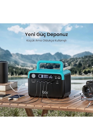 Bix Ps60k Taşınabilir Güç Kaynağı - Ac/dc/usb, Güneş Paneli Uyumlu - 192wh 300w 230v 50hz Taşınabili Siyah